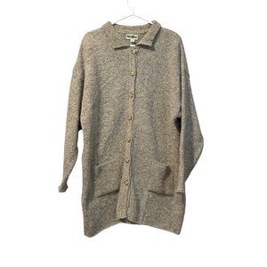 Winona Women's Cardigan‎ Sweater Wool Blend Oatmeal Made In USA Size Large VTG